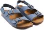 Mango Kids leren sandalen blauw - Thumbnail 3