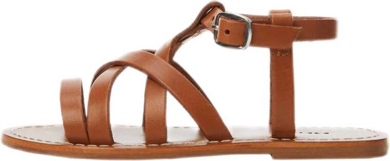 Mango Kids leren sandalen cognac