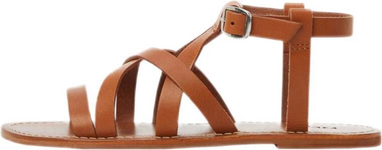 Mango Kids leren sandalen cognac