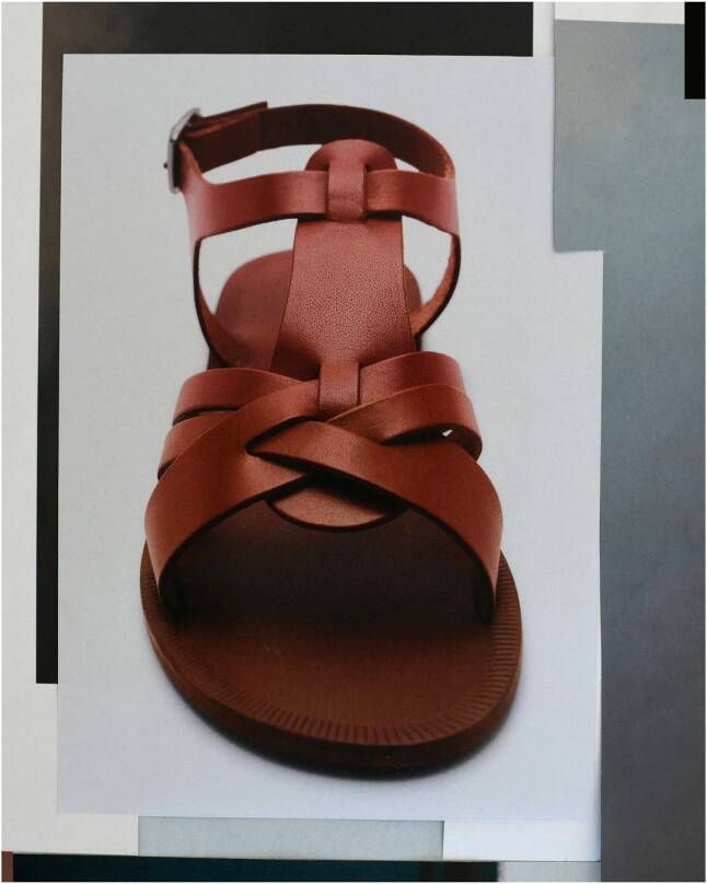 Mango Kids leren sandalen cognac