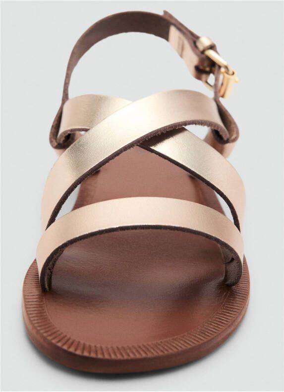 Mango Kids leren sandalen goud