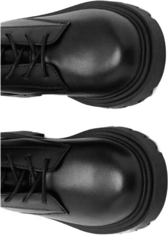 Mango Kids leren veterboots zwart