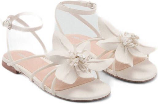 Mango Kids sandalen met bloem wit