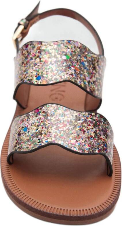 Mango Kids sandalen met glitters roze multi