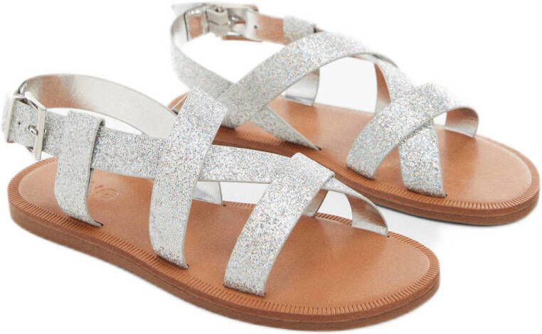 Mango Kids sandalen met glitters zilver