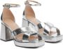 Mango sandalettes zilver Dames Imitatieleer 36 | Sandalette van - Thumbnail 4