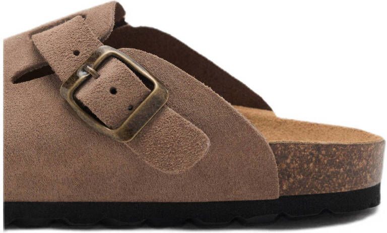 Mango Kids suède clogs bruin