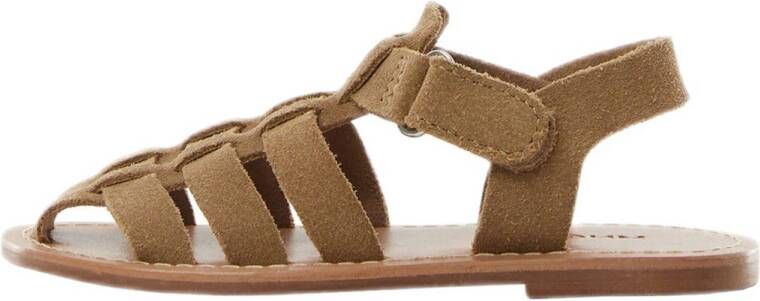 Mango Kids suède sandalen camel