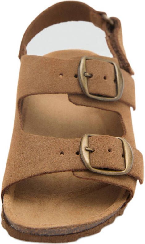 Mango Kids suède sandalen cognac