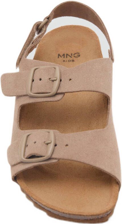 Mango Kids suède sandalen taupe