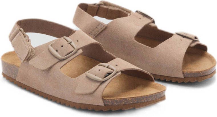 Mango Kids suède sandalen taupe
