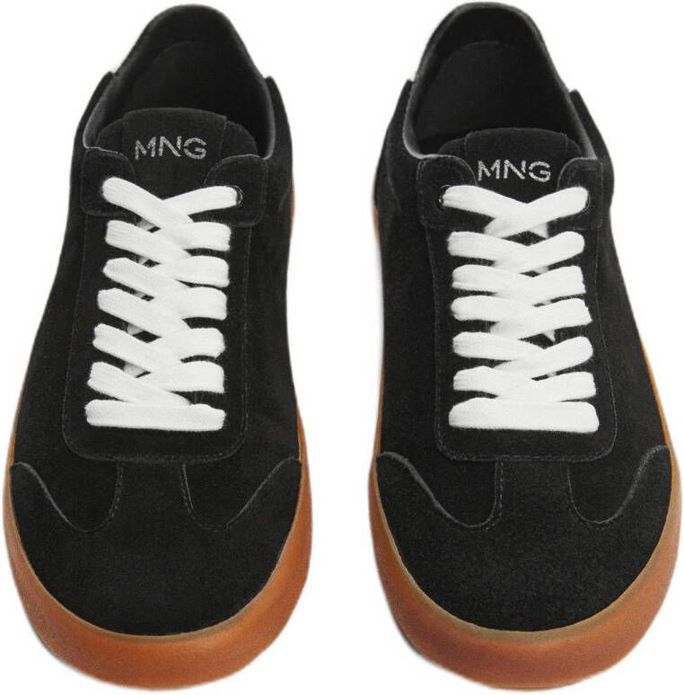 Mango Kids suède sneakers zwart