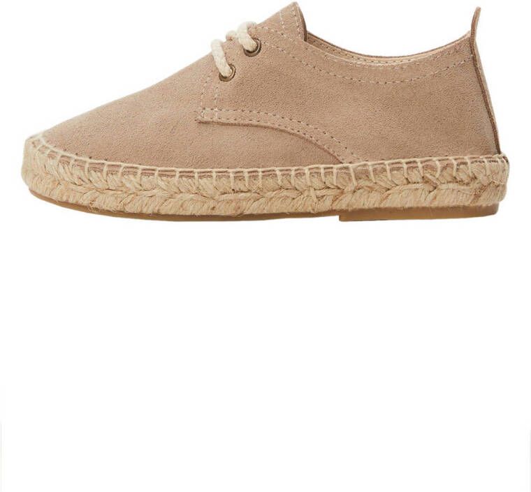 Mango Kids suède veterschoenen beige