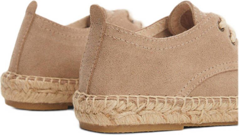 Mango Kids suède veterschoenen beige