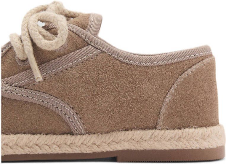 Mango Kids suède veterschoenen bruin