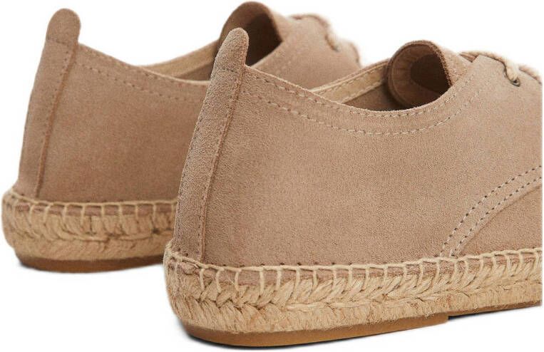 Mango Kids suède veterschoenen lichtbruin