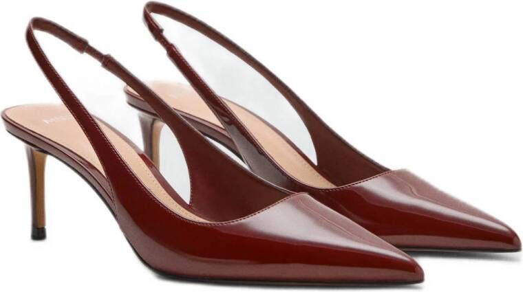 Mango lak slingback pumps bordeaux