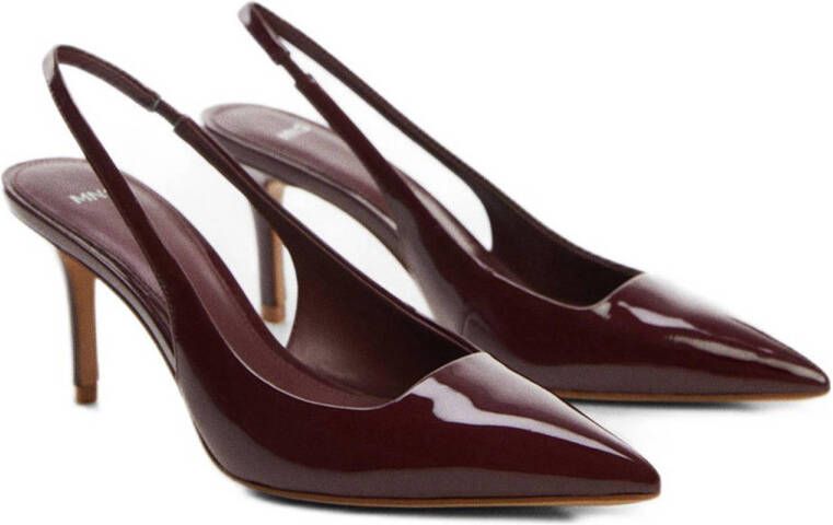 Mango lak slingback pumps donkerrood