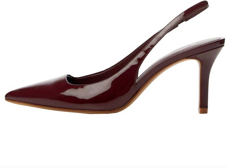 Mango lak slingback pumps donkerrood