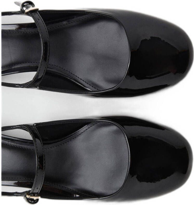 Mango lak slingback pumps zwart