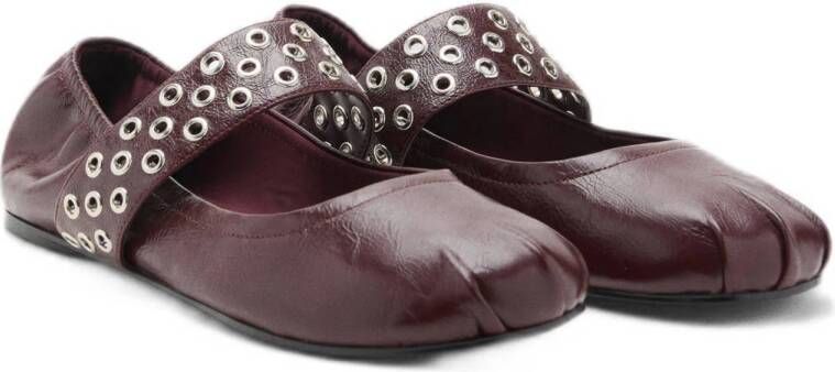 Mango lakleren ballerina's bordeaux