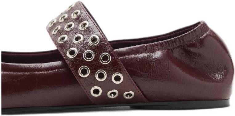 Mango lakleren ballerina's bordeaux