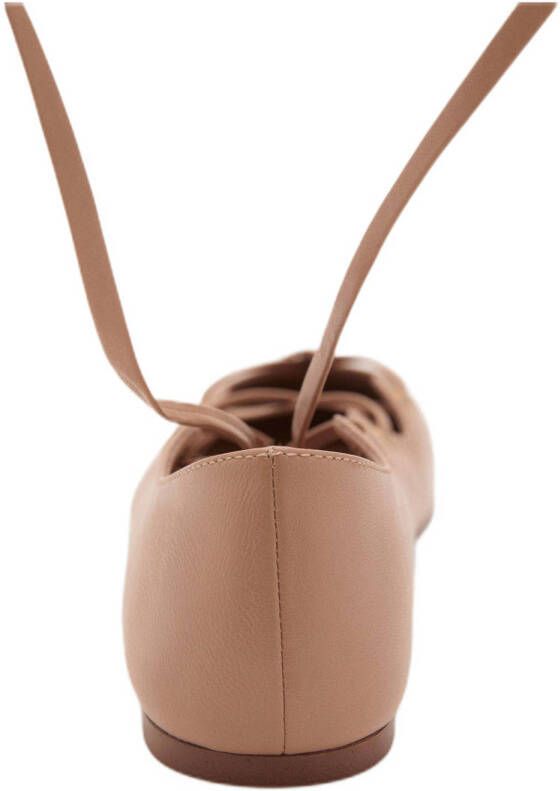 Mango leren ballerina's oudroze