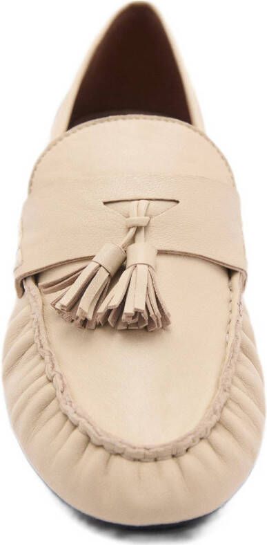 Mango leren loafers beige