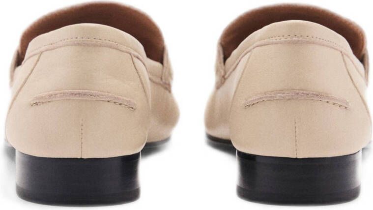 Mango leren loafers beige