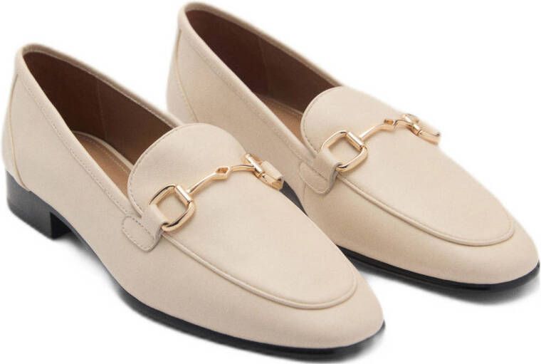 Mango leren loafers lichtbeige