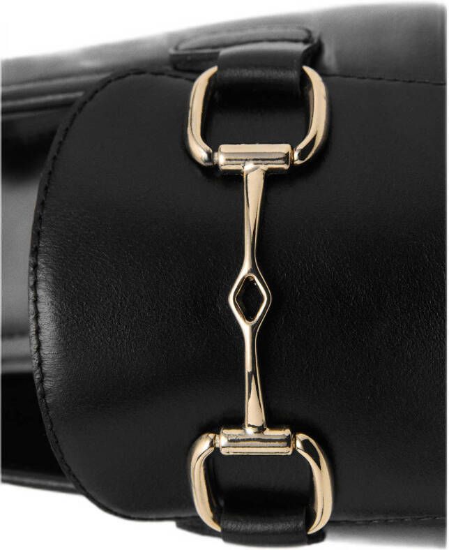 Mango leren loafers zwart