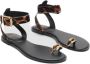 Mango leren sandalen met panterprint cognac zwart - Thumbnail 3