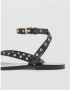 Mango leren sandalen zwart - Thumbnail 4