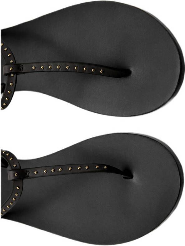 Mango leren sandalen zwart