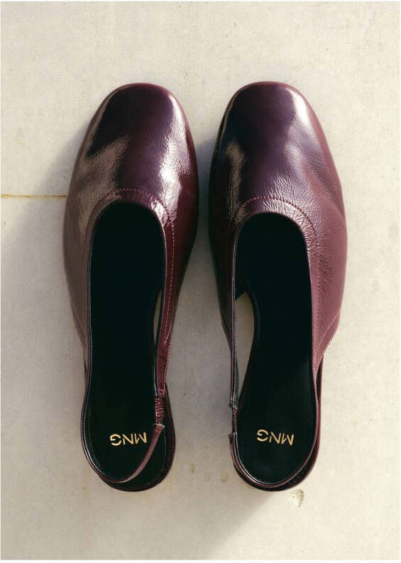 Mango leren slingback loafers bordeaux