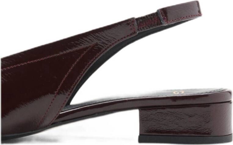 Mango leren slingback loafers bordeaux