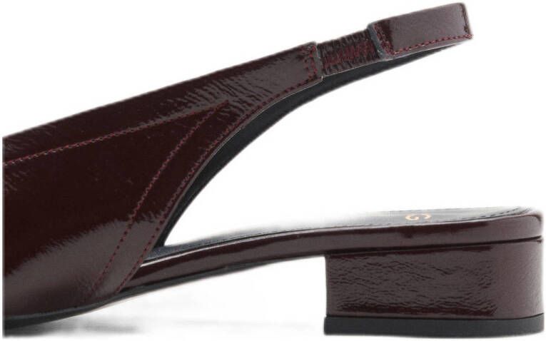Mango leren slingback loafers bordeaux