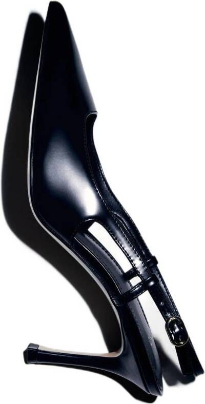 Mango leren slingback pumps zwart