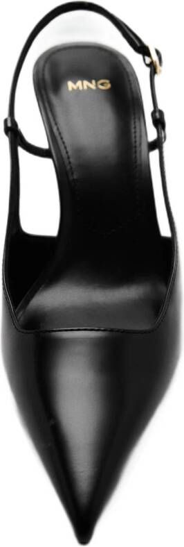 Mango leren slingback pumps zwart