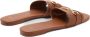 Mango leren slippers cognac - Thumbnail 3
