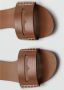 Mango leren slippers cognac - Thumbnail 2