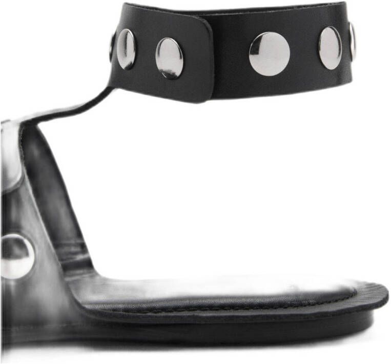 Mango leren sneakers zwart