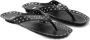Mango leren teenslippers zwart - Thumbnail 2