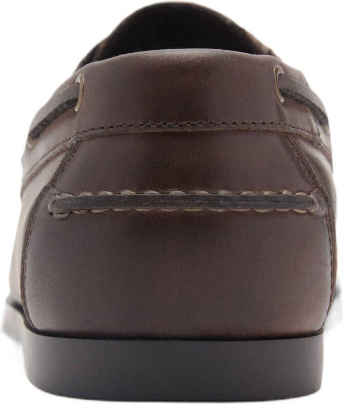 Mango Man leren bootschoenen bruin