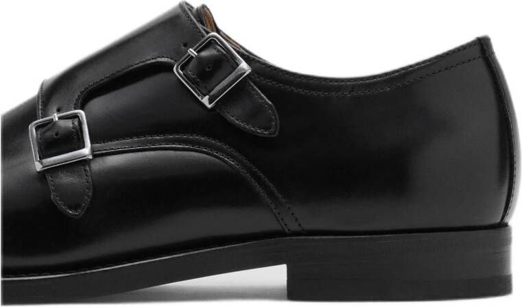 Mango Man leren gespschoenen zwart