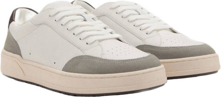 Mango Man leren sneakers wit