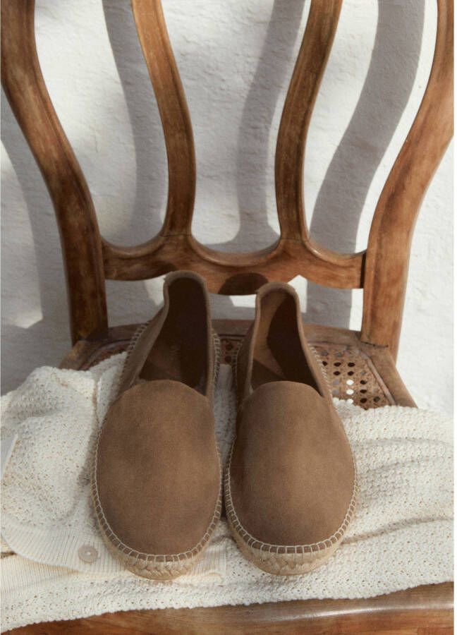 Mango Man suède espadrilles bruin