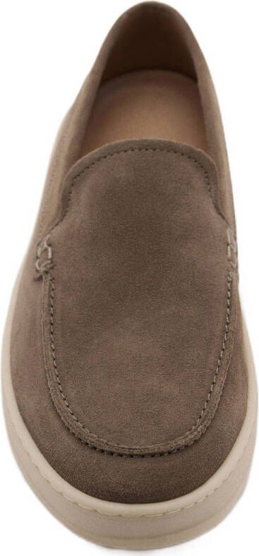 Mango Man suède loafers bruin