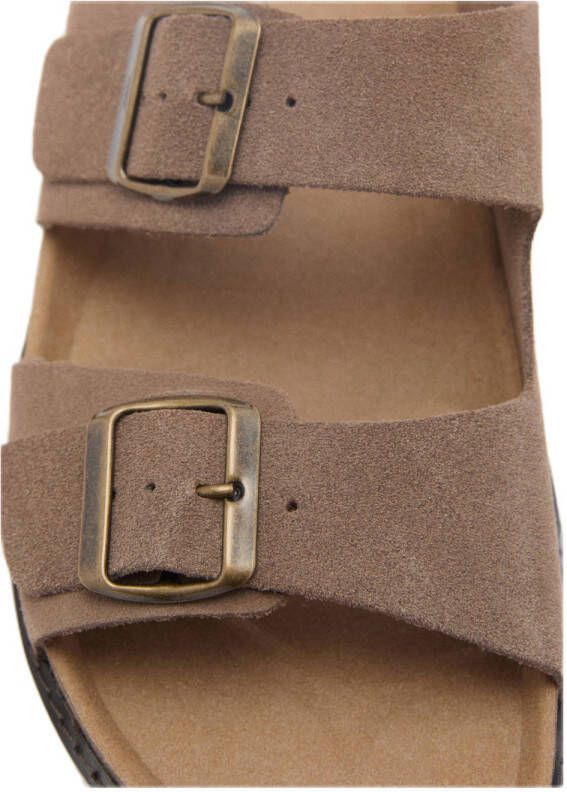 Mango Man suède slippers bruin