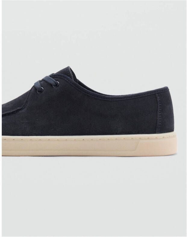 Mango Man suède veterschoenen donkerblauw
